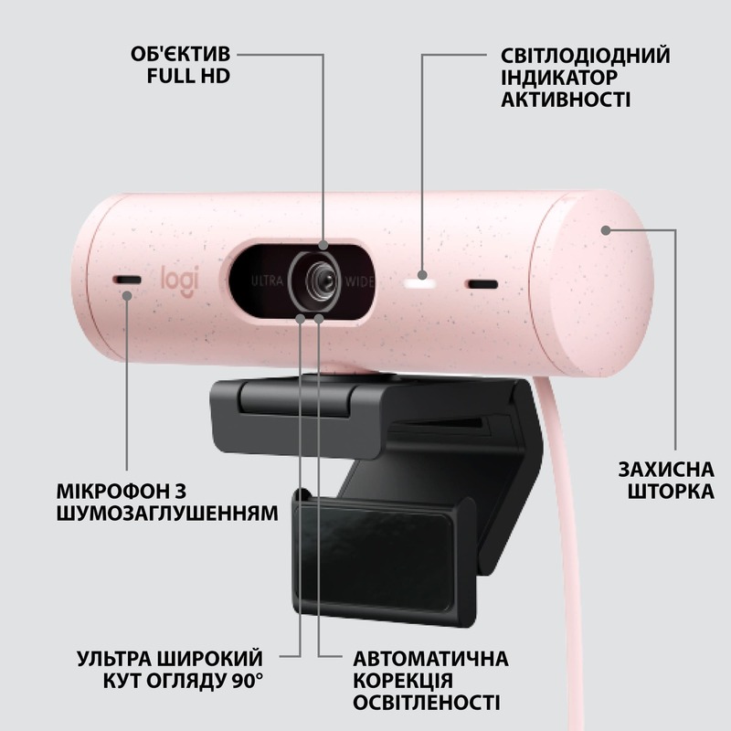 Камера для стриминга Logitech BRIO 500 (Rose) L960-001421 фото