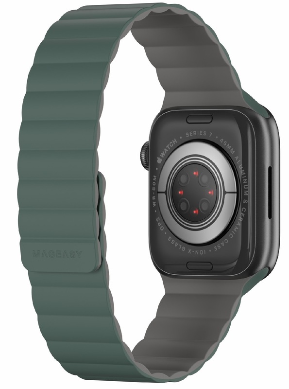 Ремінець For Apple Watch 38/40/41mm SwitchEasy Skin Silicone Magnetic Watch Band (Pine Green) фото