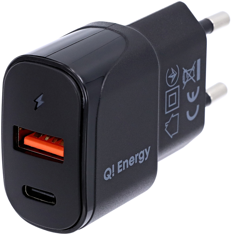 Ун. МЗП Q.Energy 2UTR2038-QP USB-A + USB-C max 20W (Black) фото