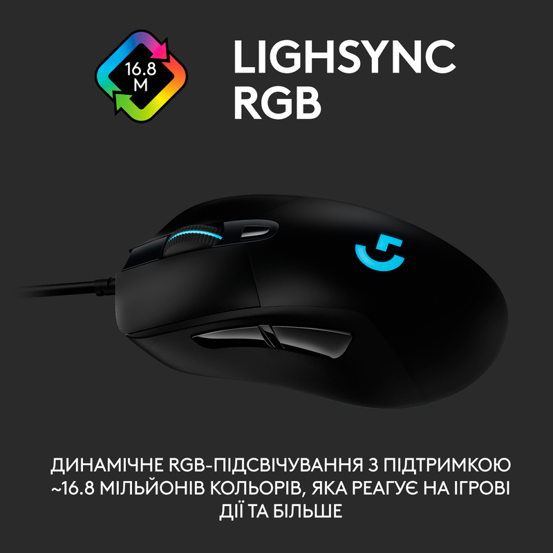 Миша ігрова Logitech G403 Hero (Black) 910-005632 фото