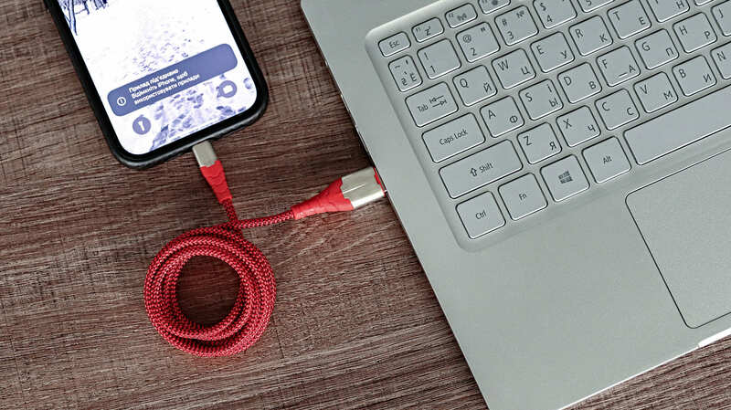 Кабель USB - Lightning Q.Energy 1.2m плетений (Red) фото