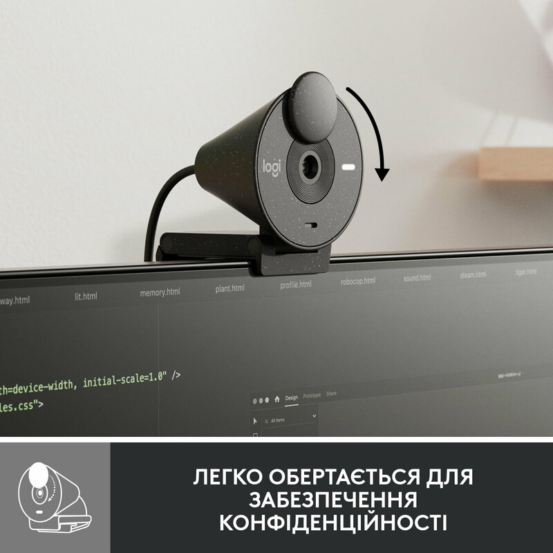 Камера для стрімінгу Logitech BRIO 300 FHD Graphite (960-001436) - фото - №4