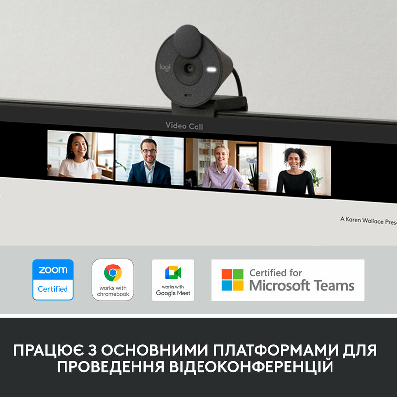 Камера для стрімінгу Logitech BRIO 300 FHD Graphite (960-001436) - фото - №6