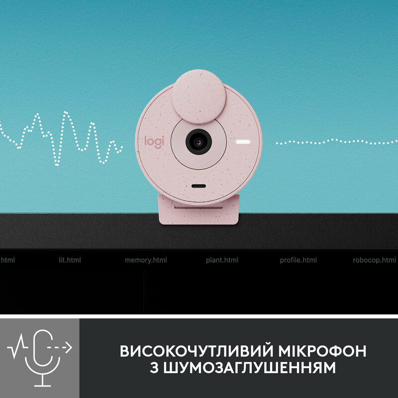 Камера для стрімінгу Logitech BRIO 300 FHD Rose (960-001448) - фото - №3