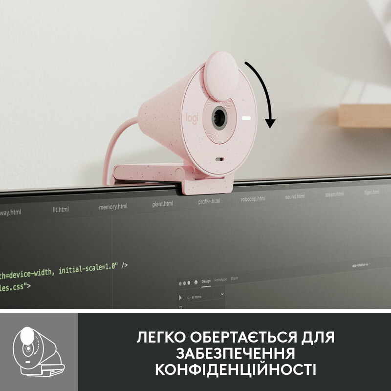 Камера для стрімінгу Logitech BRIO 300 FHD Rose (960-001448) - фото - №4
