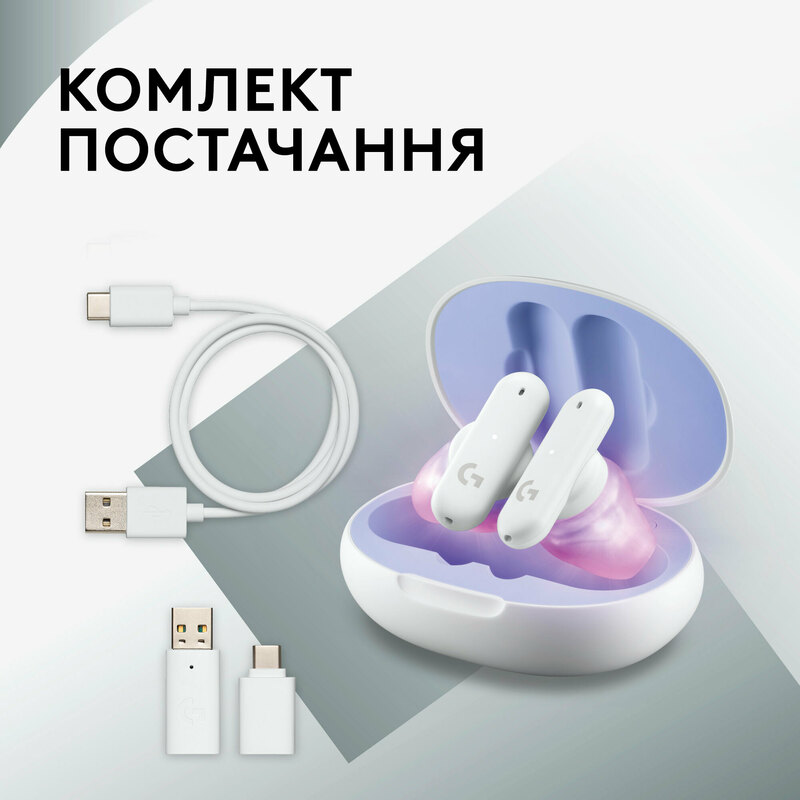 Ігрова гарнітура Logitech Wireless Gaming Earbuds (White) L985-001183 фото