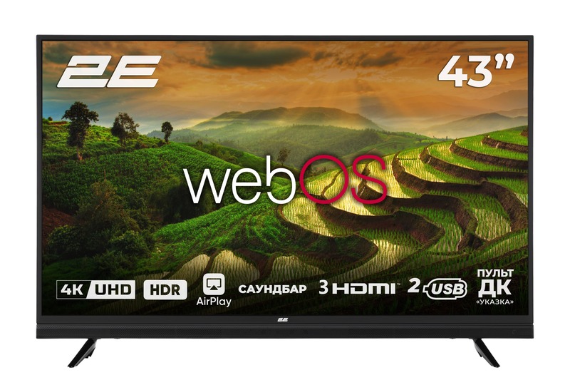 Телевізор 2E 43" 4K UHD Smart TV (2E-43A06LW) фото