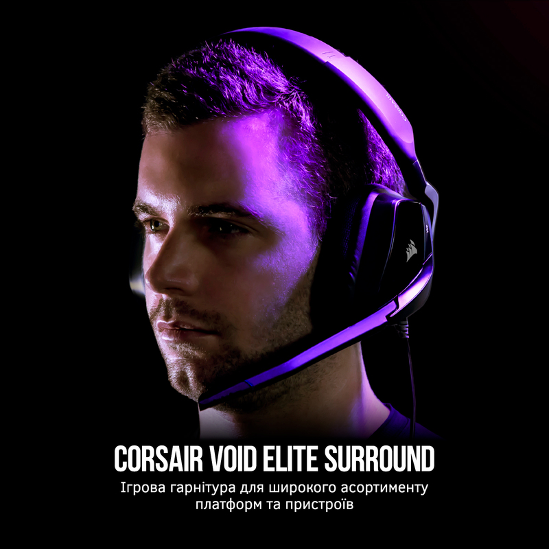Гарнітура ігрова Corsair VOID ELITE Surround (Carbon) CA-9011205-EU фото