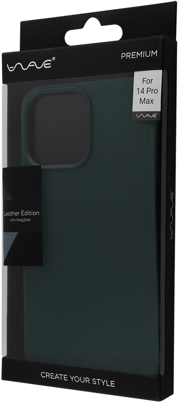 Чохол для iPhone 14 Pro Max WAVE Premium Leather MagSafe (Forest Green) - фото - №3
