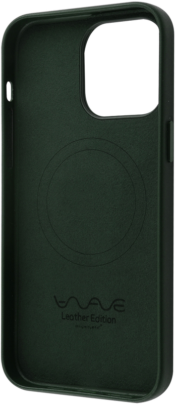 Чохол для iPhone 14 Pro Max WAVE Premium Leather MagSafe (Forest Green) - фото - №2