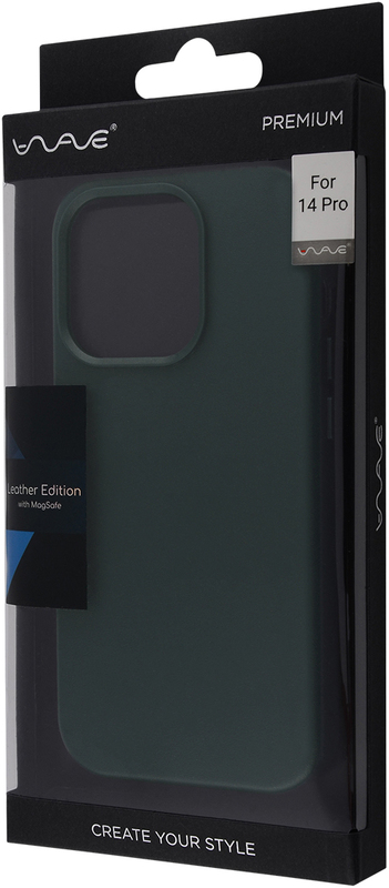 Чохол для iPhone 14 Pro WAVE Premium Leather MagSafe (Green) фото