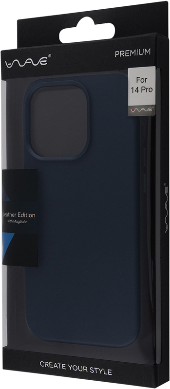 Чохол для iPhone 14 Pro WAVE Premium Leather MagSafe (Midnight) фото
