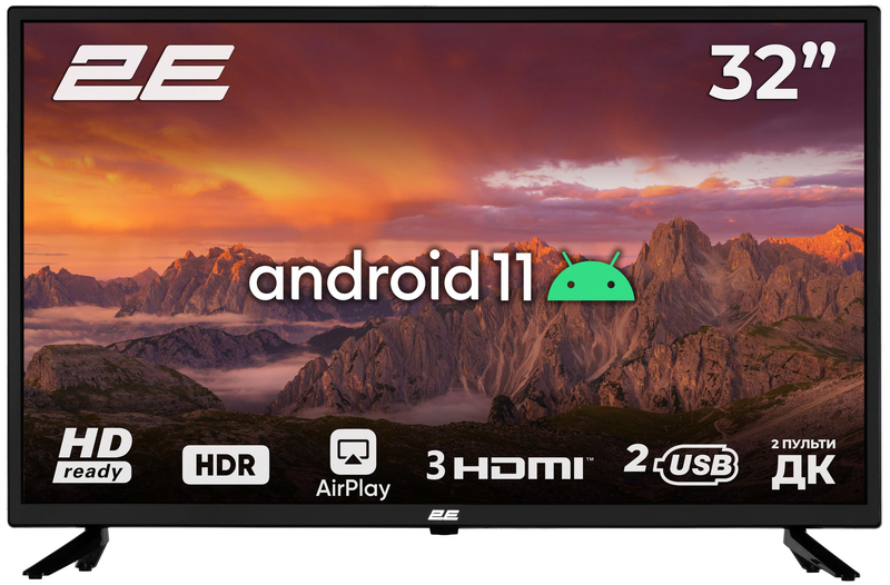 Телевізор 2E 32" HD Smart TV (2E-32A06K) фото