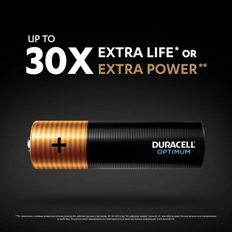 Батарейки Duracell Optimum АA CEE GEN3 Блистер фото