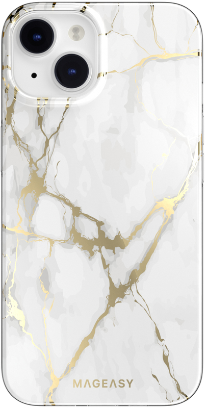 Чохол для iPhone 14 MAGEASY Marble Champagne White (MPH061017CW22) фото