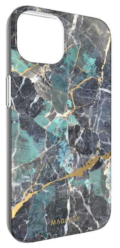 Чохол для iPhone 14/iPhone 13 MAGEASY Marble Emerald Blue (MPH061017EB22) фото