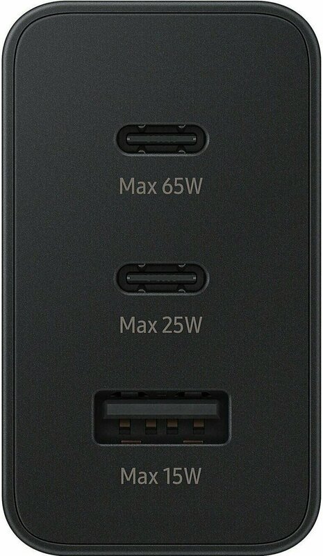 Ун. МЗП Samsung 2х Type-C + USB-A (EP-T6530NBEGRU) 65W чорний фото