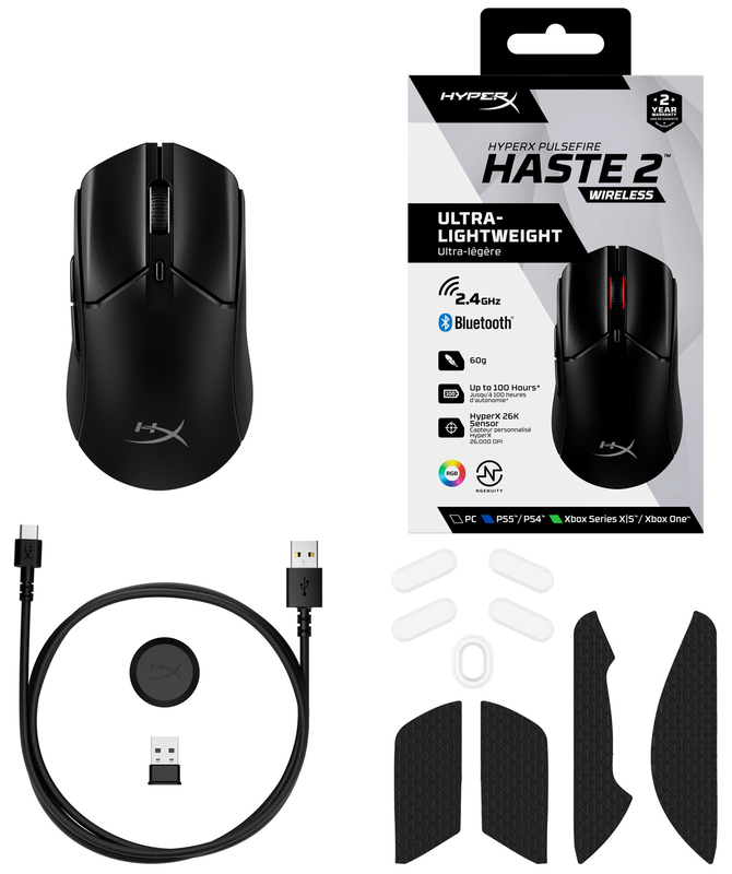 Ігрова комп'ютерна миша HyperX Pulsefire Haste 2 Wireless (Black) 6N0B0AA фото