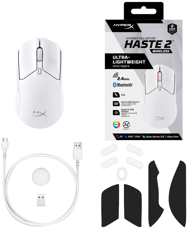Ігрова комп'ютерна миша HyperX Pulsefire Haste 2 Wireless (White) 6N0A9AA - фото - №9