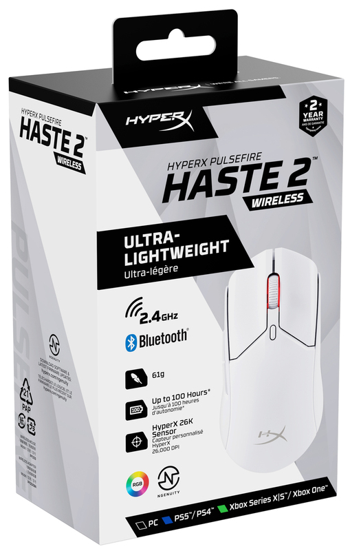 Ігрова комп'ютерна миша HyperX Pulsefire Haste 2 Wireless (White) 6N0A9AA - фото - №10