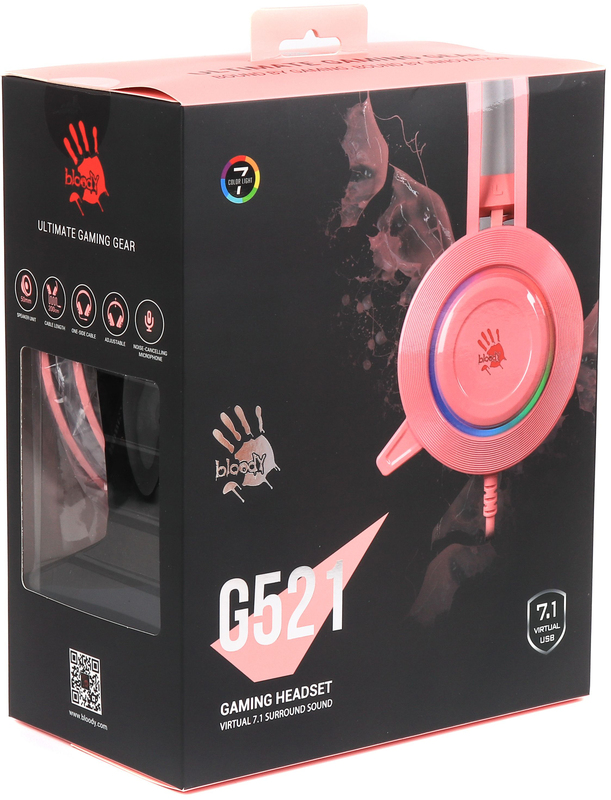 Гарнитура игровая A4 Tech G521 Bloody (Pink) фото