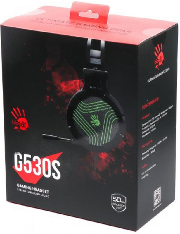 Гарнитура игровая A4 Tech G530 Bloody (Black) фото