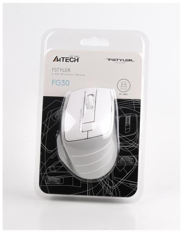 Ігрова комп'ютерна миша A4Tech Fstyler FG30 (Grey+White) фото