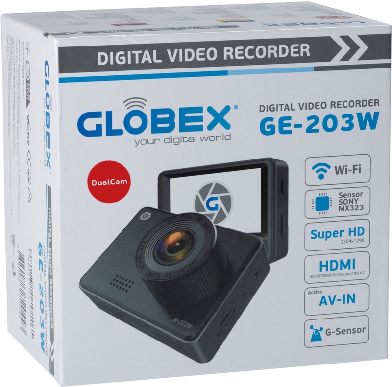 Відеореєстратор Globex GE-203W Dual Cam фото