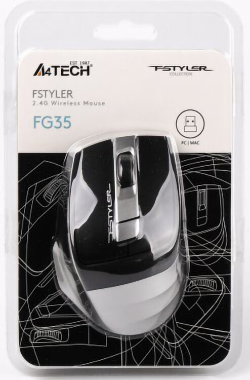 Игровая компьютерная мышь A4Tech Fstyler FG35 (Grey) фото