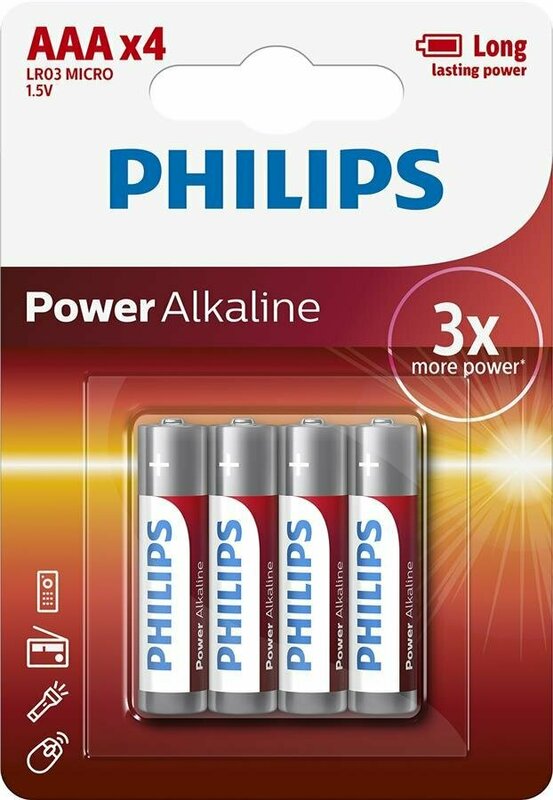 Батарейки PHILIPS POWER Alkaline AAA блiстер 4 шт. фото