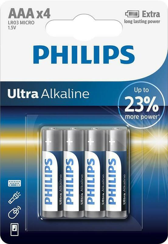 Батарейки PHILIPS ULTRA Alkaline AAA блiстер 4 шт. фото