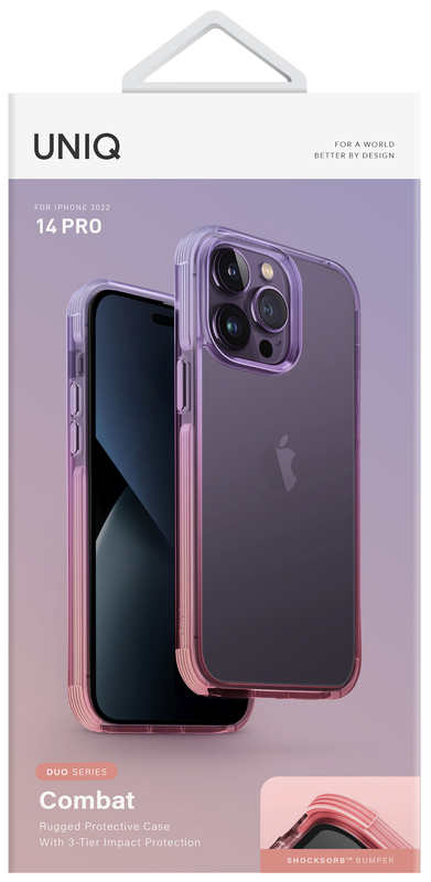 Чохол для iPhone 14 Pro Uniq COMBAT DUO LILAC (LAVENDER/PINK) - фото - №2