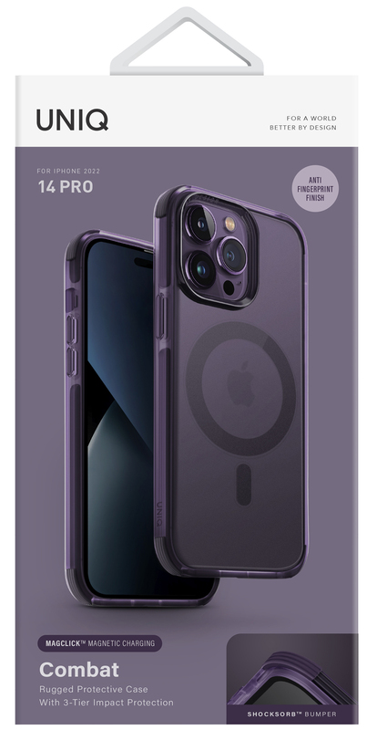 Чохол для iPhone 14 Pro Uniq MAGCLICK CHARGING COMBAT (AF) FIG (PURPLE) - фото - №2