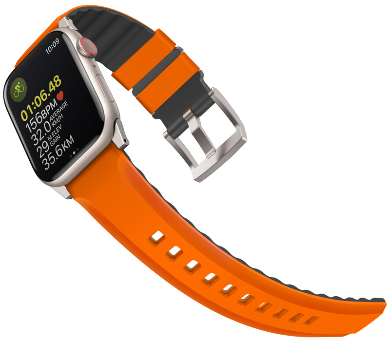 Ремінець Apple Watch 49/45/44/42mm Uniq Linus Airosoft Cilicone (Volt orange) фото