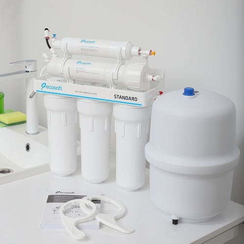 Фільтр зворотного осмосу Ecosoft Standard 5-50 (1 вуг. картридж, простий кран, 50 гал/добу) MO550ECOSTD - фото - №1
