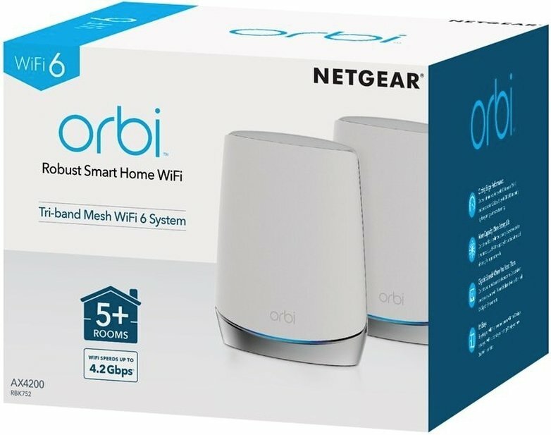 Интернет роутер NETGEAR Orbi RBK752 AX4200 WiFi 6, MESH (2шт.) фото