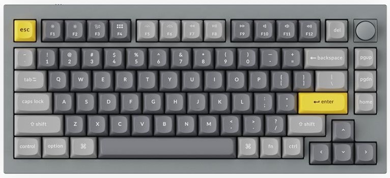Бездротова клавіатура KEYCHRON Q1 84 Key QMK Yellow (Grey) Q1N4_KEYCHRON фото