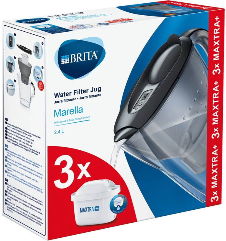 Фільтр-глечик Brita Marella + 3 картриджі графіт 2.4 л (1.4 л очищеної води) 1039274 фото
