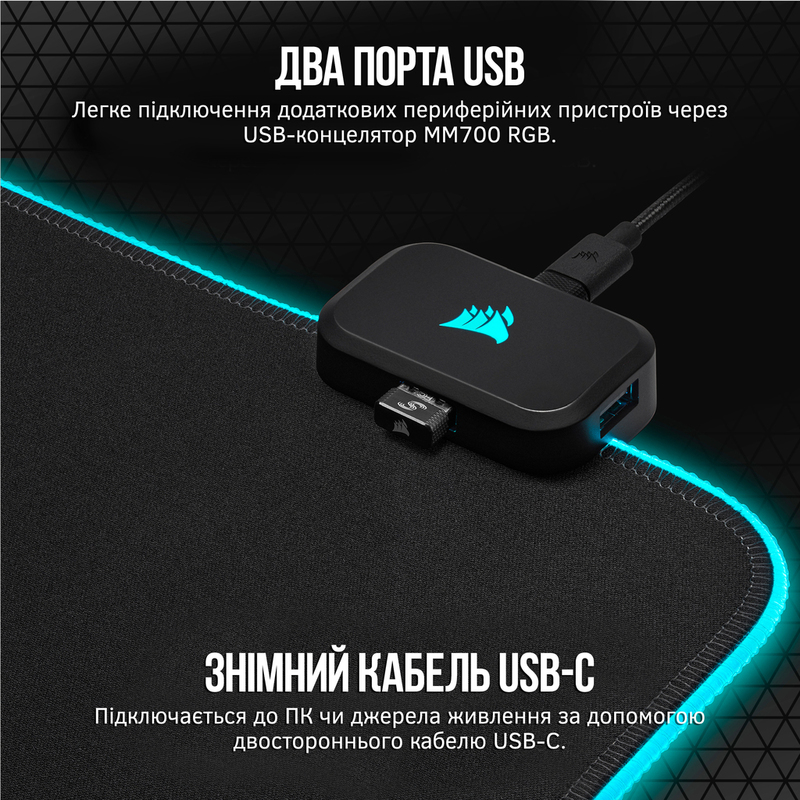 Ігрова поверхня Corsair MM700 RGB USB Extended XL (CH-9417070-WW) фото