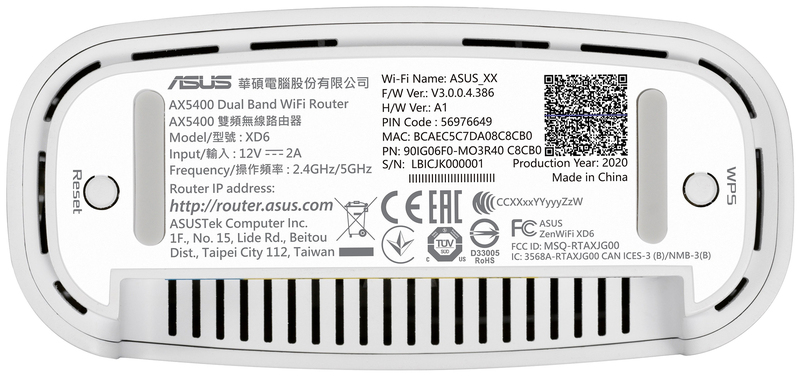 Интернет роутер Asus ZenWiFi XD6 1PK white AX5400 1xGE LAN 3x1GE WAN WPA3 OFDMA MESH фото