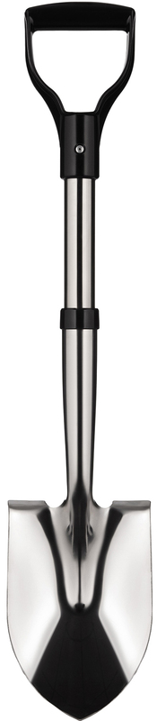 Лопата 2Е штикова глянцева, компактна, нержавіюча сталь, 2мм, 70см, 0.95кг (2E-S70G) фото
