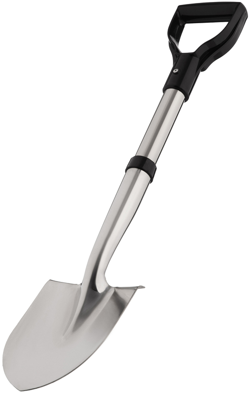 Лопата 2Е штикова глянцева, компактна, нержавіюча сталь, 2мм, 70см, 0.95кг (2E-S70G) фото