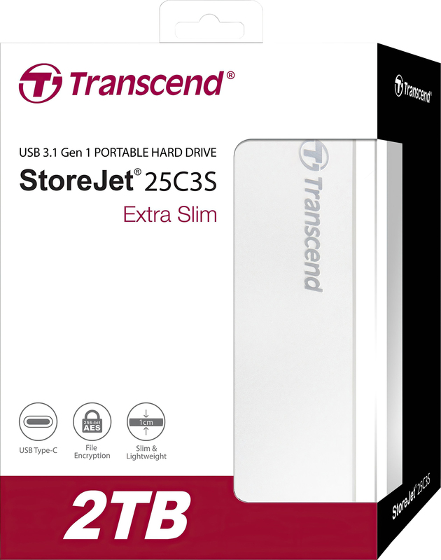 Внешний HDD Transcend StoreJet 25C3S 2Tb 2.5" USB 3.1 Type-C серебристый фото