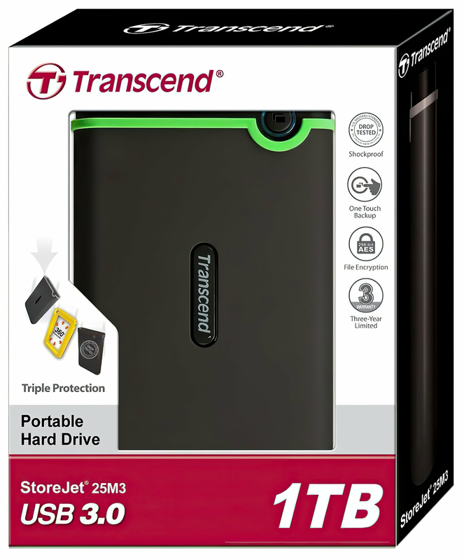Зовнiшнiй HDD Transcend StoreJet 25M3S 1Tb 2.5" USB 3.1 Gen1 Iron Gray фото