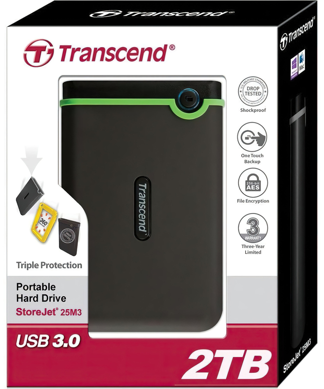 Зовнiшнiй HDD Transcend StoreJet 25M3S 2Tb 2.5" USB 3.1 Gen1 Iron Gray фото