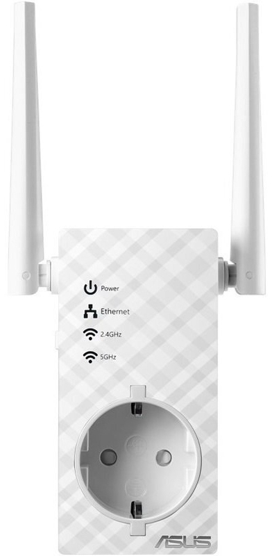 Пiдсилювач Wi-Fi сигналу Asus RP-AC53 AC750 1xFE LAN ext. ant x2 розетка фото