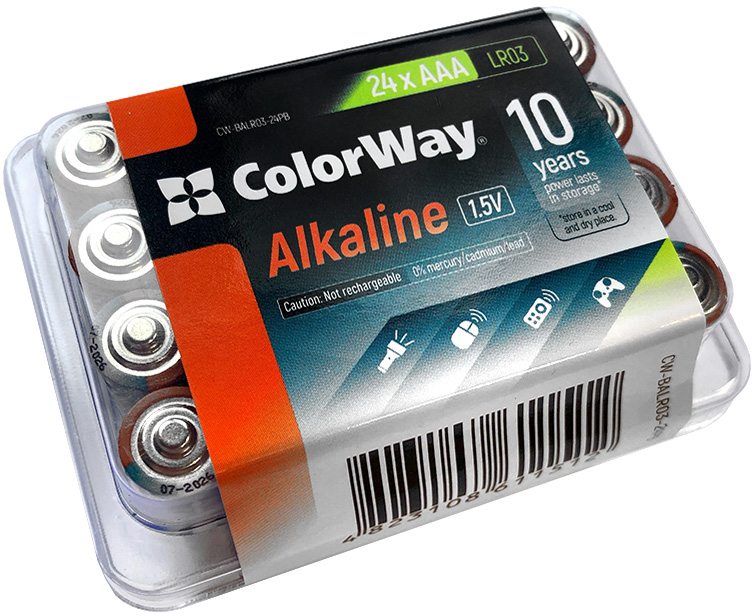 Батарейки СolorWay Alkaline AAA блiстер 24 шт. фото