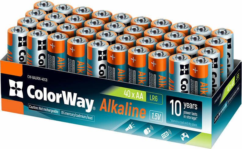 Батарейки СolorWay Alkaline AA блистер 40 шт. фото