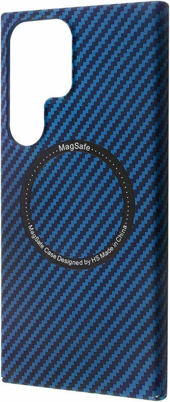 Чохол для Samsung S23 Ultra WAVE Carbon Case with MagSafe (Blue) фото
