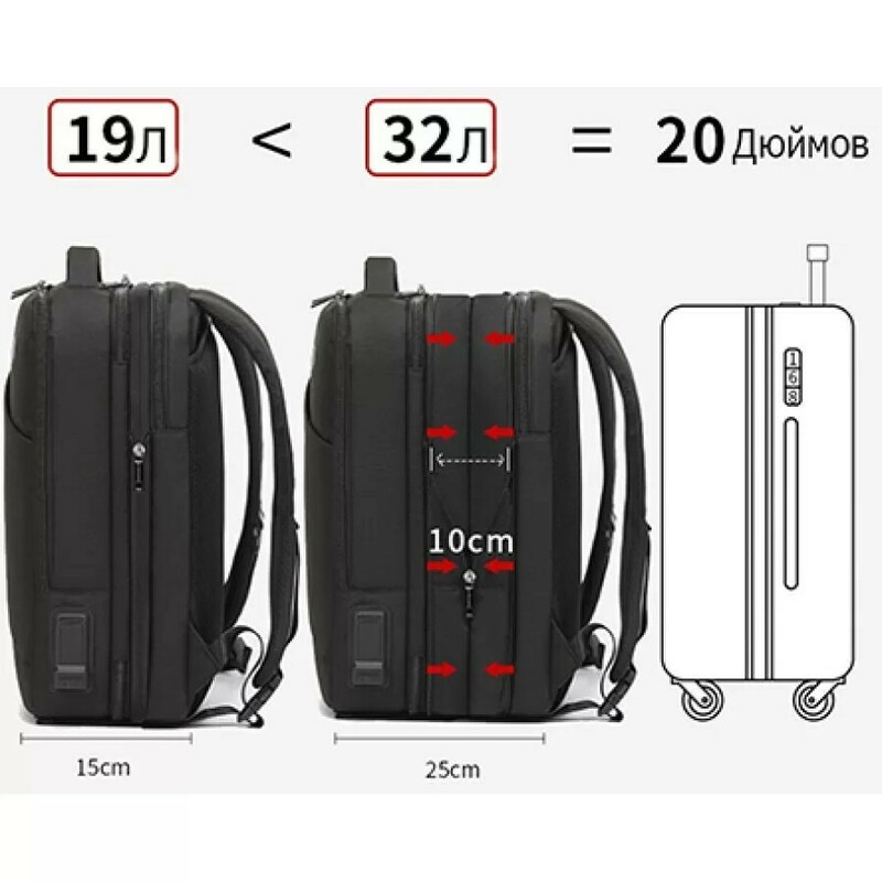 Рюкзак Arctic Hunter B00345 Black - фото - №7